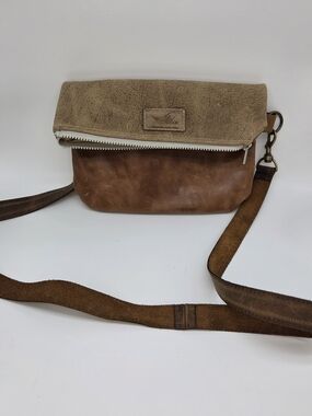 Handcrafted Leather Foldover Crossbody Bag by Pixie Custume Leather Works